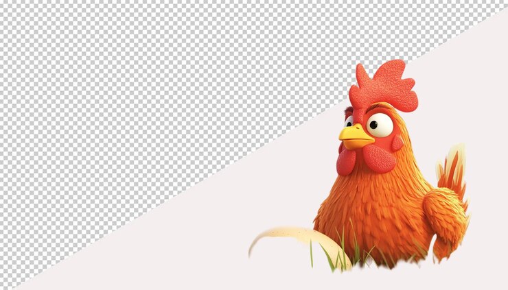 PSD gallina sobre un fondo transparente