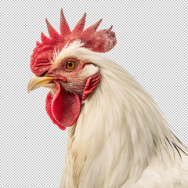 Gallo bianco su sfondo trasparente