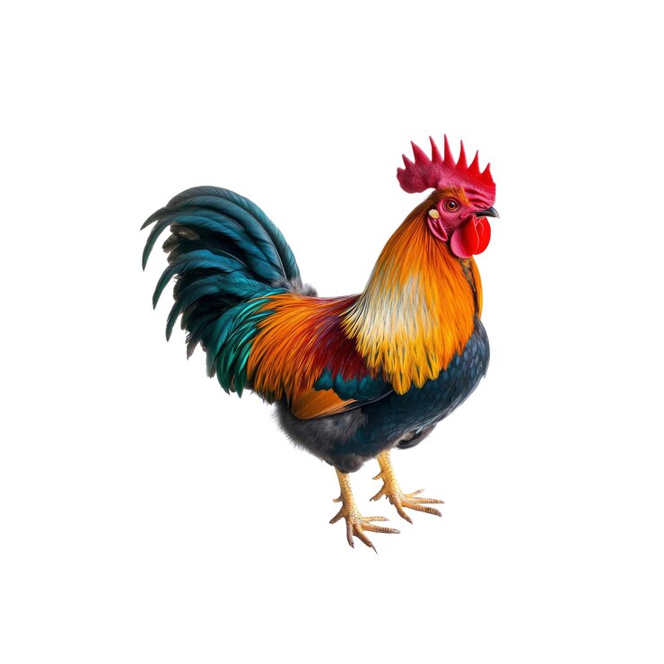 PSD el gallo colorido con el rojo