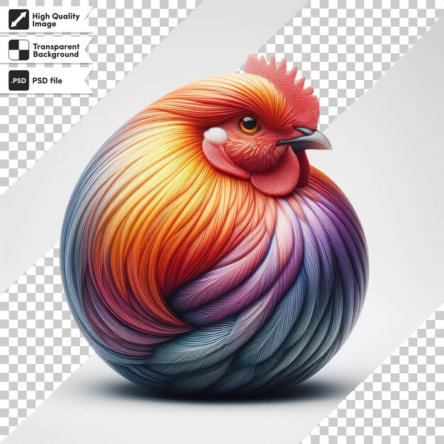 Gallo PSD en fondo transparente con capa de máscara editable