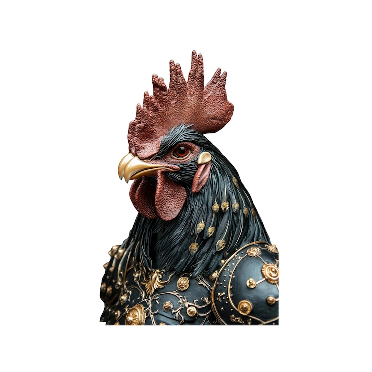 PSD el gallo steampunk en armadura