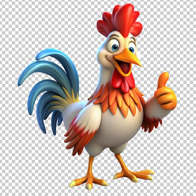 PSD galo de desenho animado 3d