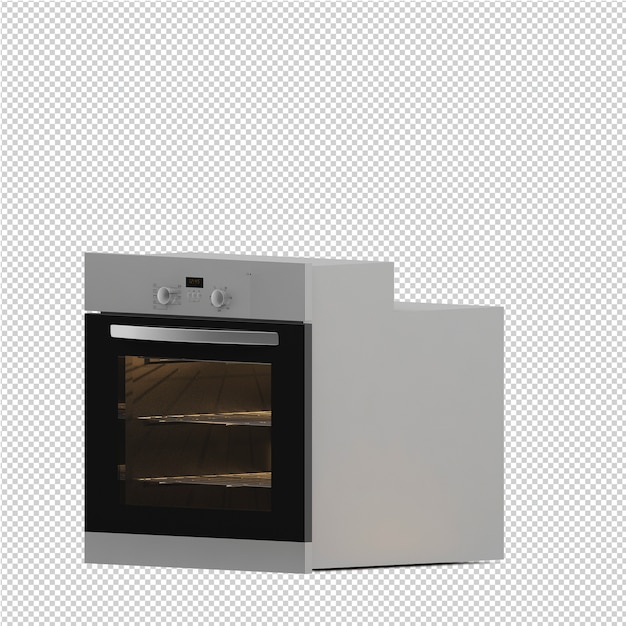 Gama isométrica de cocina render 3D