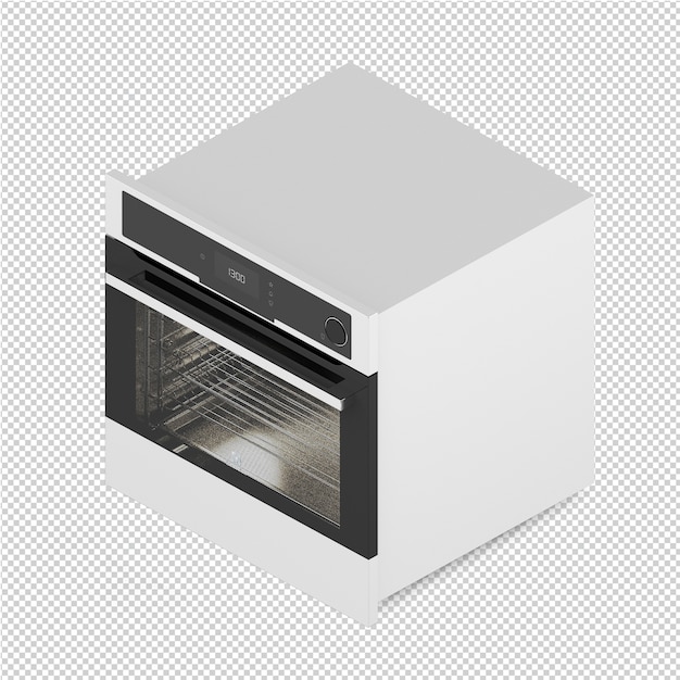 Gama isométrica de cocina render 3D