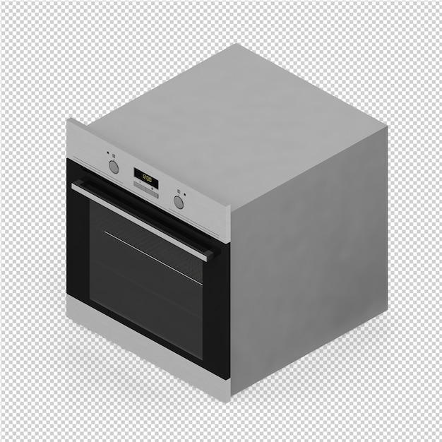 Gama isométrica de cocina render 3D
