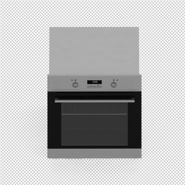 Gama isométrica de cocina render 3D