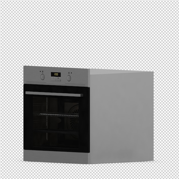 Gama isométrica de cocina render 3D