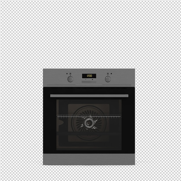 Gama isométrica de cocina render 3D