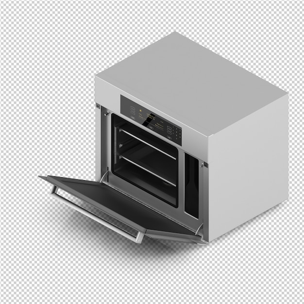 Gama isométrica de cocina render 3D
