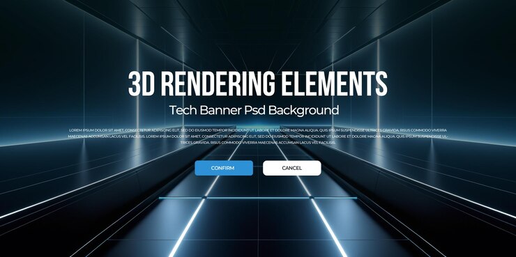 PSD gambar berlapis psd banner latar belakang epik teknologi hd render 3d
