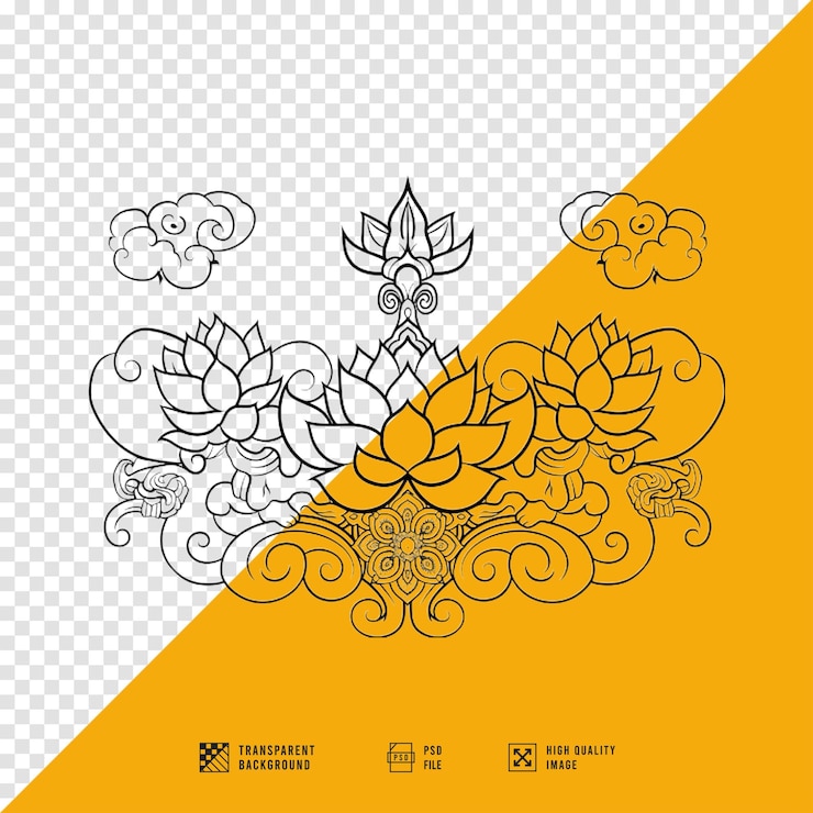 PSD gambar bunga lotus tanpa latar belakang kualitas hd