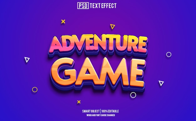 game adventure text effect font editable typography