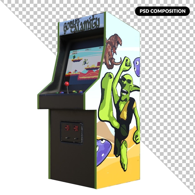 Game arcade klasik yang diisolasi render 3D