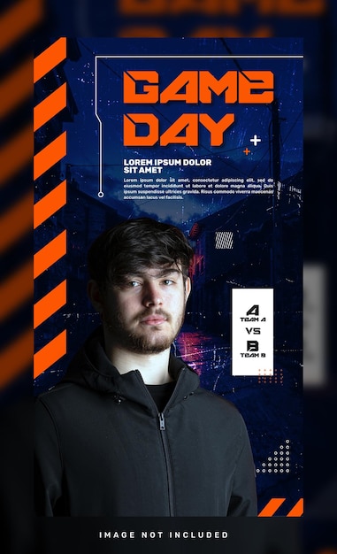 PSD game day esport gaming social media stories vorlage