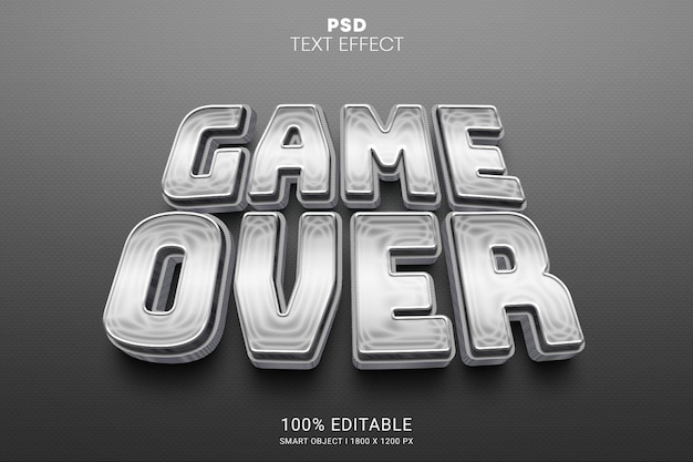 Game Over 3D PSD Conception d'effets de texte modifiables