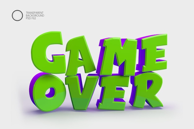 PSD game over letter videospieldesign