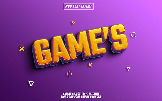game text effect font editable typography 3d text