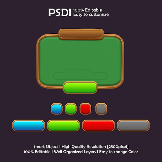 Game UI Elemente PSD Kit Game Art Game UI Set Casual Game UI Game UI Set Game Assets Game UI