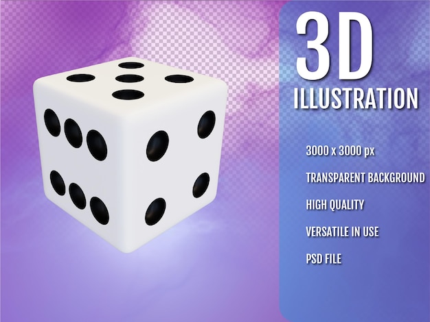 PSD gamecube dados blancos render 3d