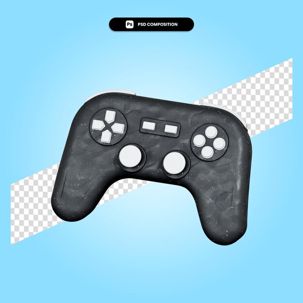 Gamepad 3d-render-illustration isoliert