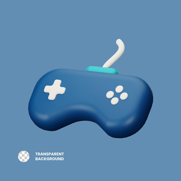 Gamepad a icona 3D isolato sullo sfondo trasparente