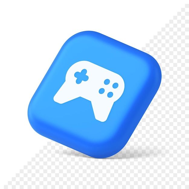 Gamepad-Controller für virtuelle Spiele Verbindungstaste Joystick Joypad-Web-App 3D-realistisches isometrisches Symbol