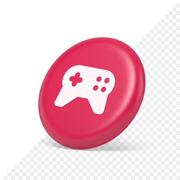 Gamepad-Controller virtuelles Gaming-Verbindungstaste Joystick Joypad-Web-App isometrisches realistisches 3D-Symbol
