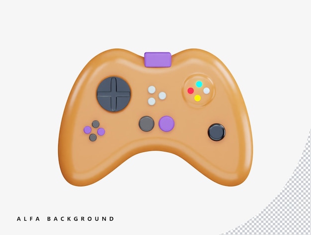 Gamepad con ilustración de icono de vector de renderizado 3d