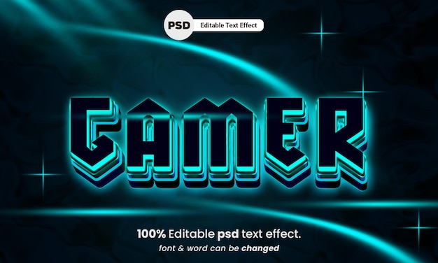 PSD gamer 3d bearbeitbarer psd-gamer-texteffekt