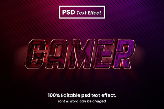 PSD gamer 3d bearbeitbarer texteffekt