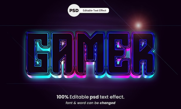 Gamer 3d Effet De Texte Gamer Psd Modifiable