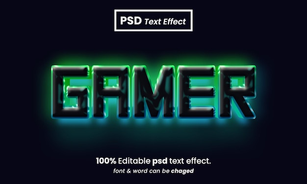 Gamer colorful premium 3d editable psd text effect