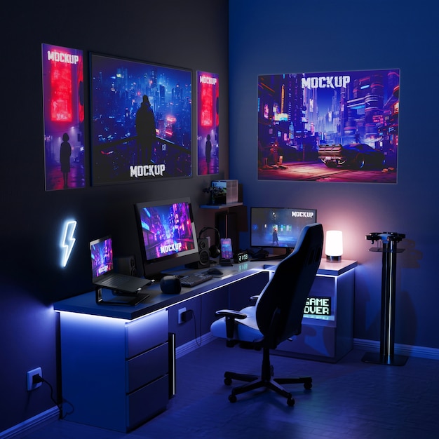 Gamer-Raum-Mockup-Design