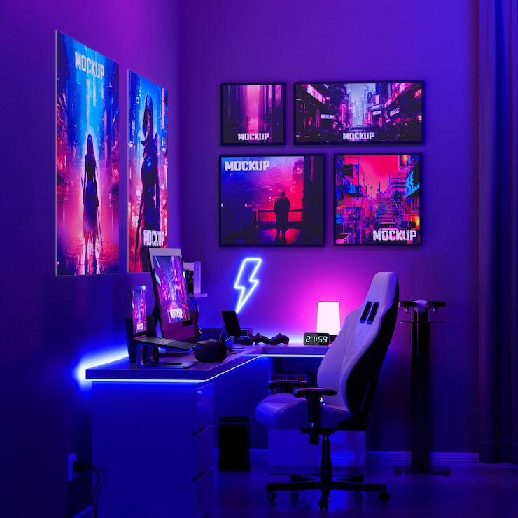 PSD gamer-raum-mockup-design