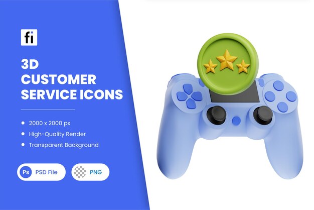 PSD gamification du service à la clientèle d'illustration 3d