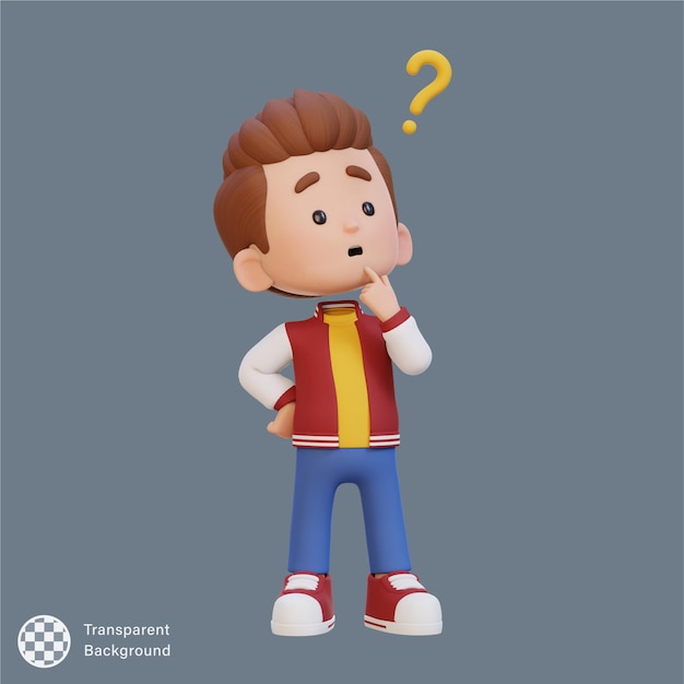 Un gamin mignon en 3D qui ne sait rien.