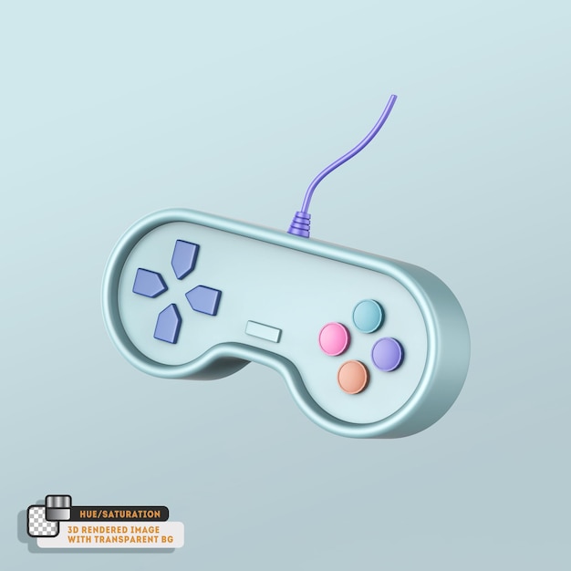 Gaming-Konsole Videospiel-Controller isoliert 3D-Rendering-Symbol