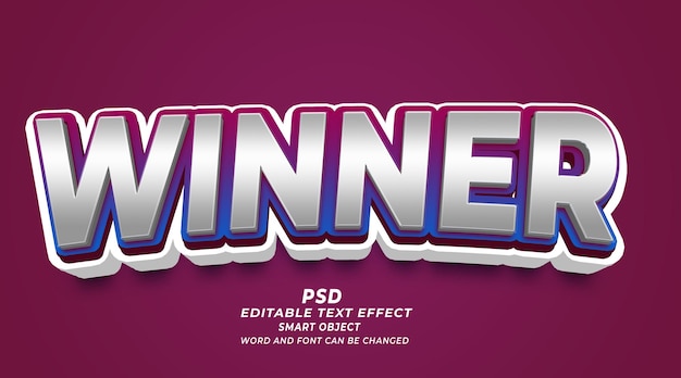 Ganador de la plantilla de Photoshop de efectos de texto editables en 3D para PSD