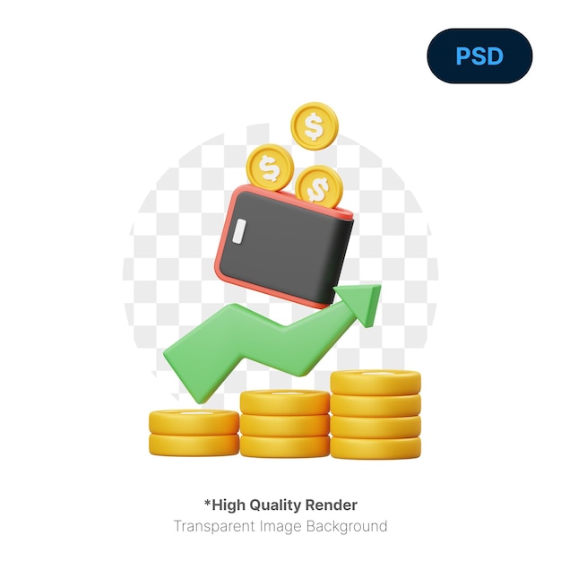 Ganancia Comercial Icono 3D Premium Psd