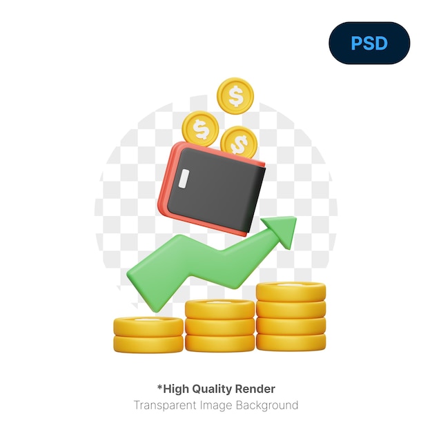 Ganancia Comercial Icono 3D Premium Psd