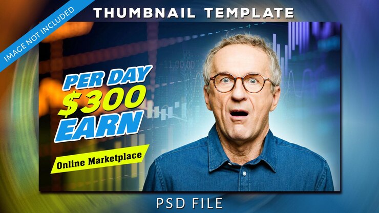 Ganar dinero en línea miniatura de YouTube y diseño de banner web completamente editable