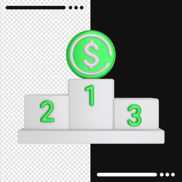 PSD ganar y dólar en renderizado 3d