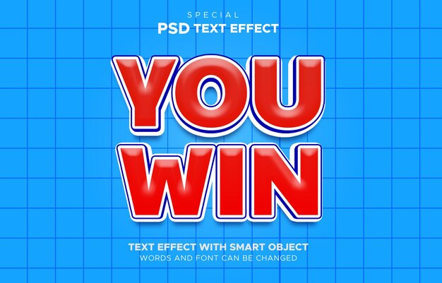 Ganas el objeto inteligente editable del efecto de texto del juego.