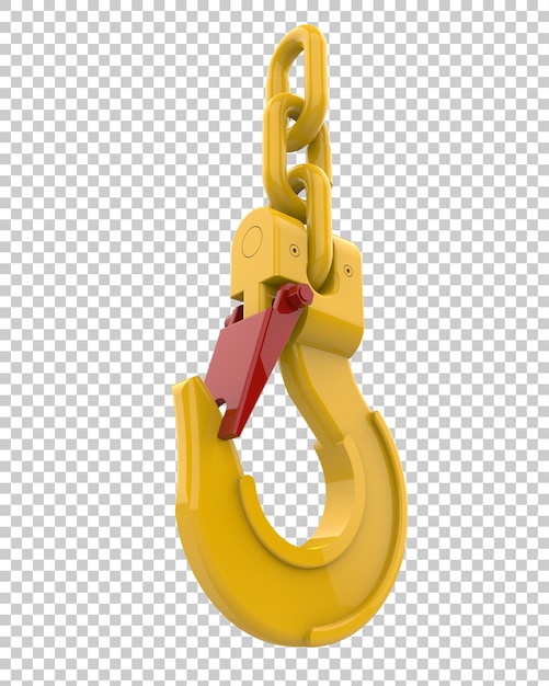 Gancho de la grúa en la ilustración de representación 3d de fondo transparente