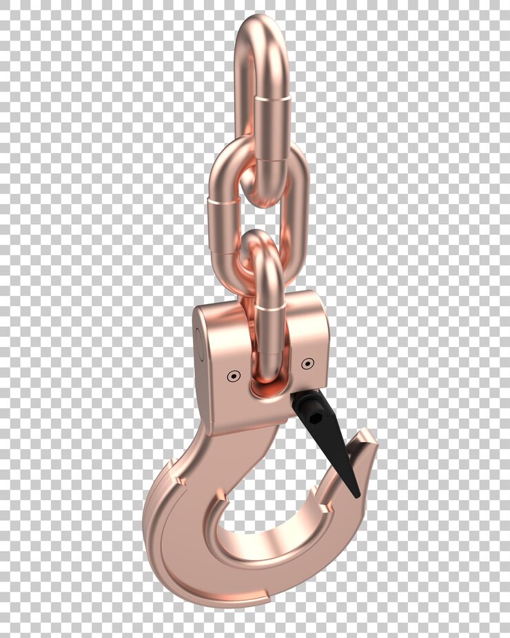 PSD gancho de la grúa en la ilustración de representación 3d de fondo transparente