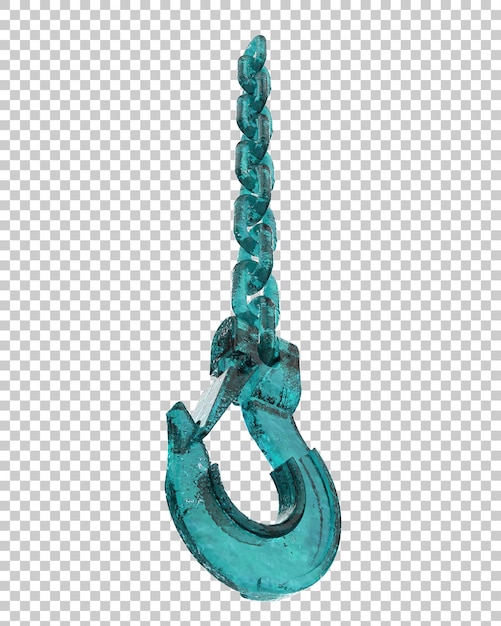Gancho de la grúa en la ilustración de representación 3d de fondo transparente