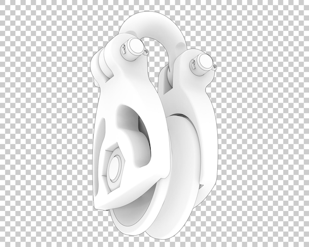 Gancho de grúa con rueda aislada sobre fondo transparente Ilustración de renderizado 3d