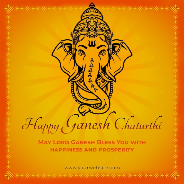 Ganesh Chaturthi Festival indiano Post Design