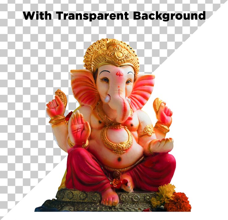 PSD ganesha ji bhagwan hindu foto png psd fondo transparente el fondo de la imagen es transparente y transparente.