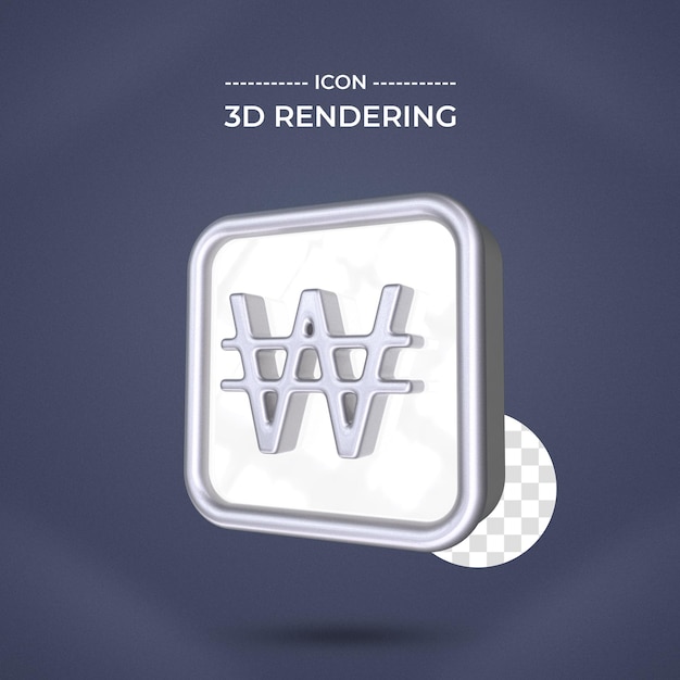 Ganhou ícone de moeda 3d renderizando fundo transparente